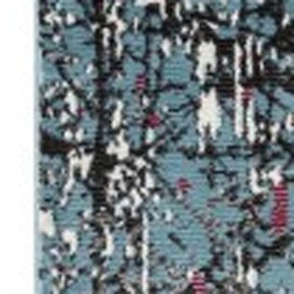 5' X 8' Blue Chaotic Strokes Area Rug