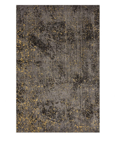 8' X 10' Gray and Yellow Abstract Sprinkle Area Rug