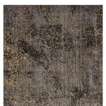 8' X 10' Gray and Yellow Abstract Sprinkle Area Rug