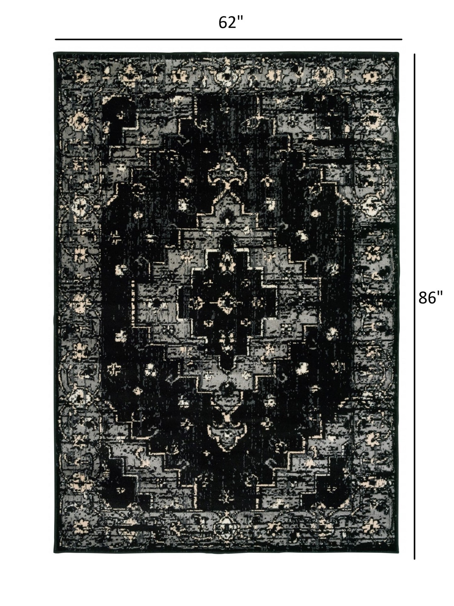 8' X 10' Black Area Rug