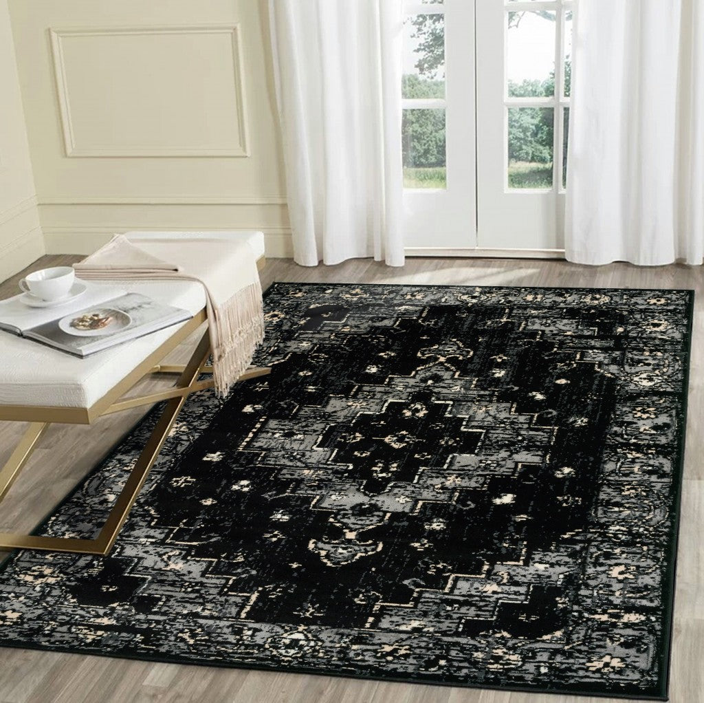 8' X 10' Black Area Rug