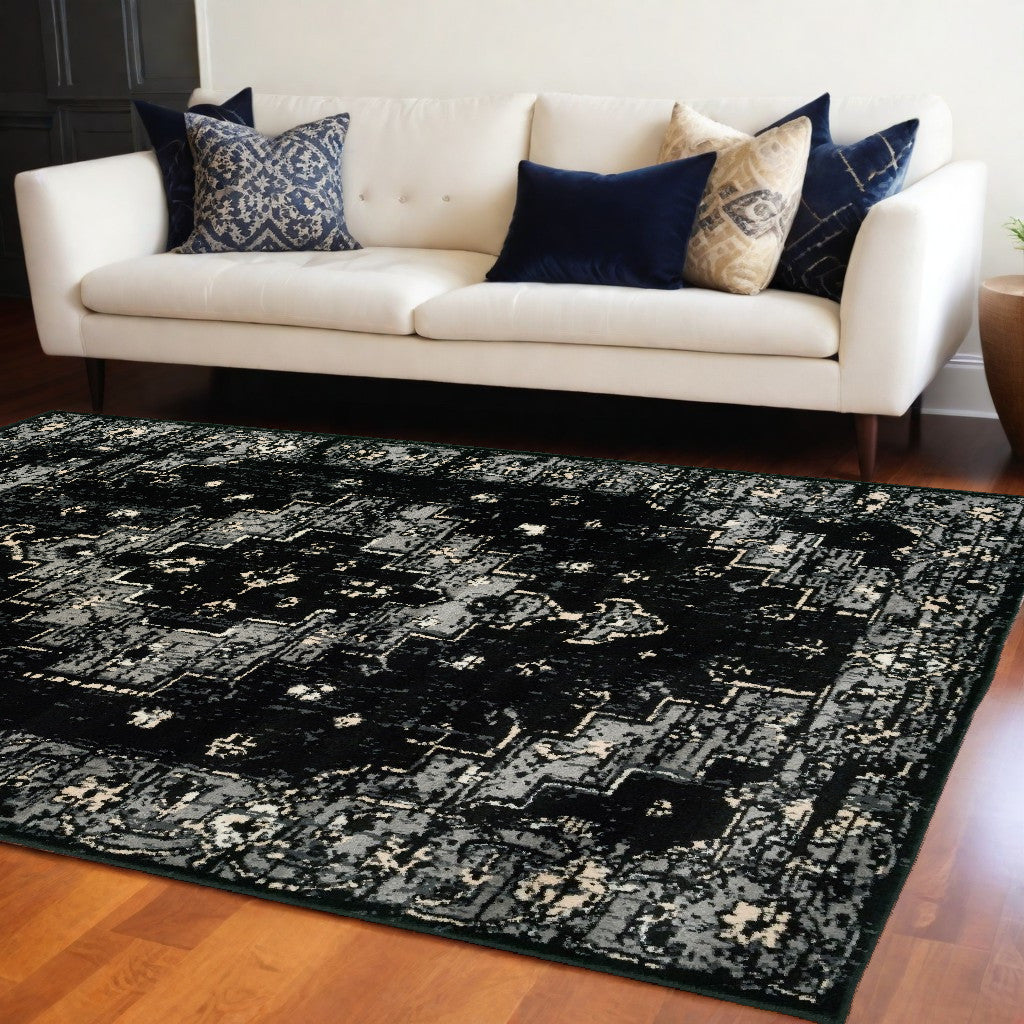 8' X 10' Black Area Rug