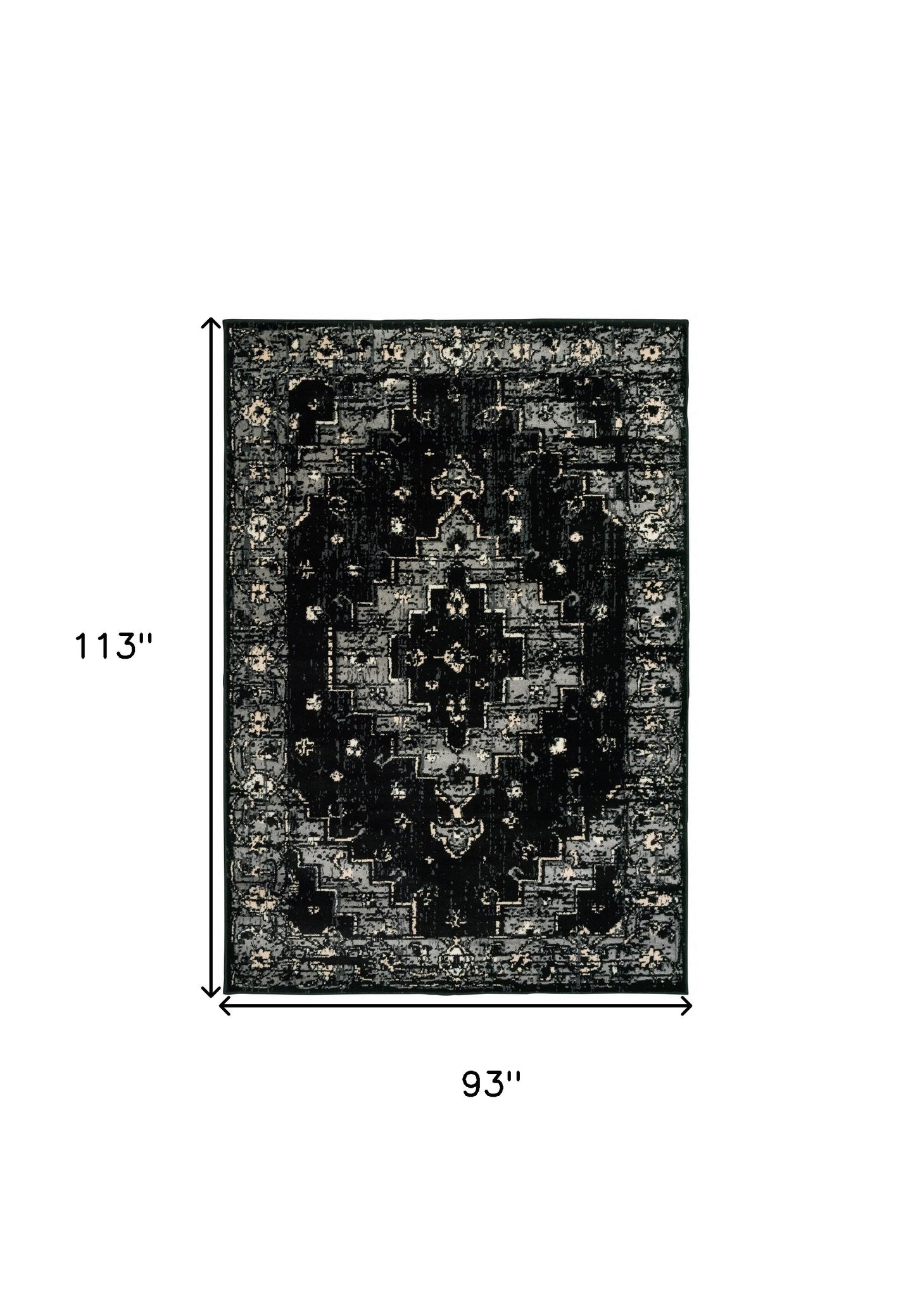 8' X 10' Black Area Rug