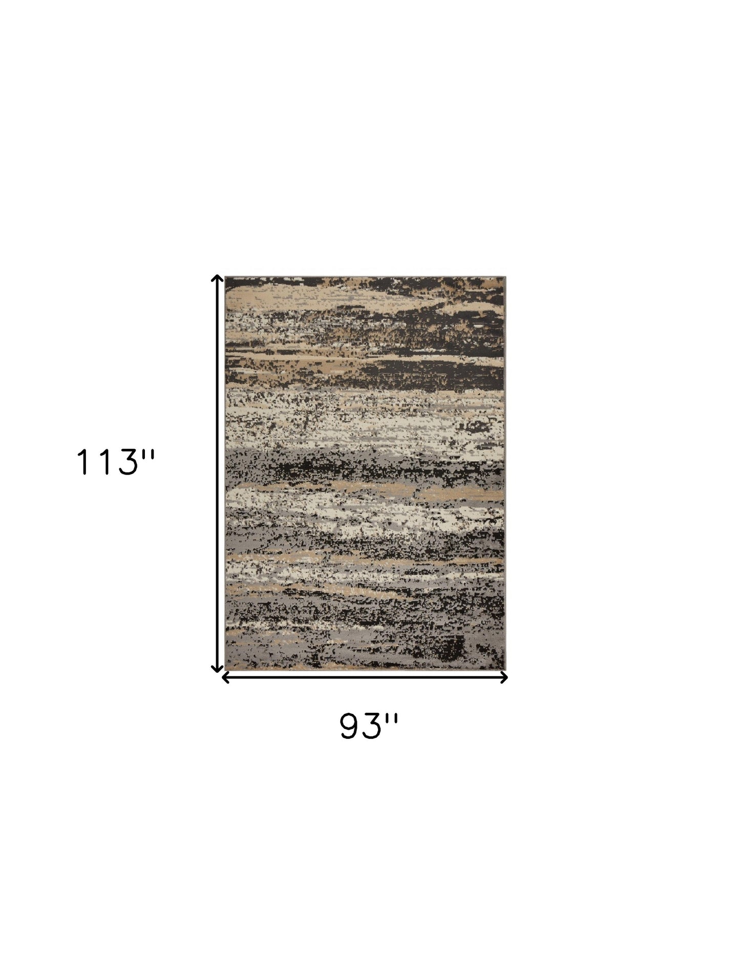 5' X 7' Beige and Black Abstract Desert Area Rug