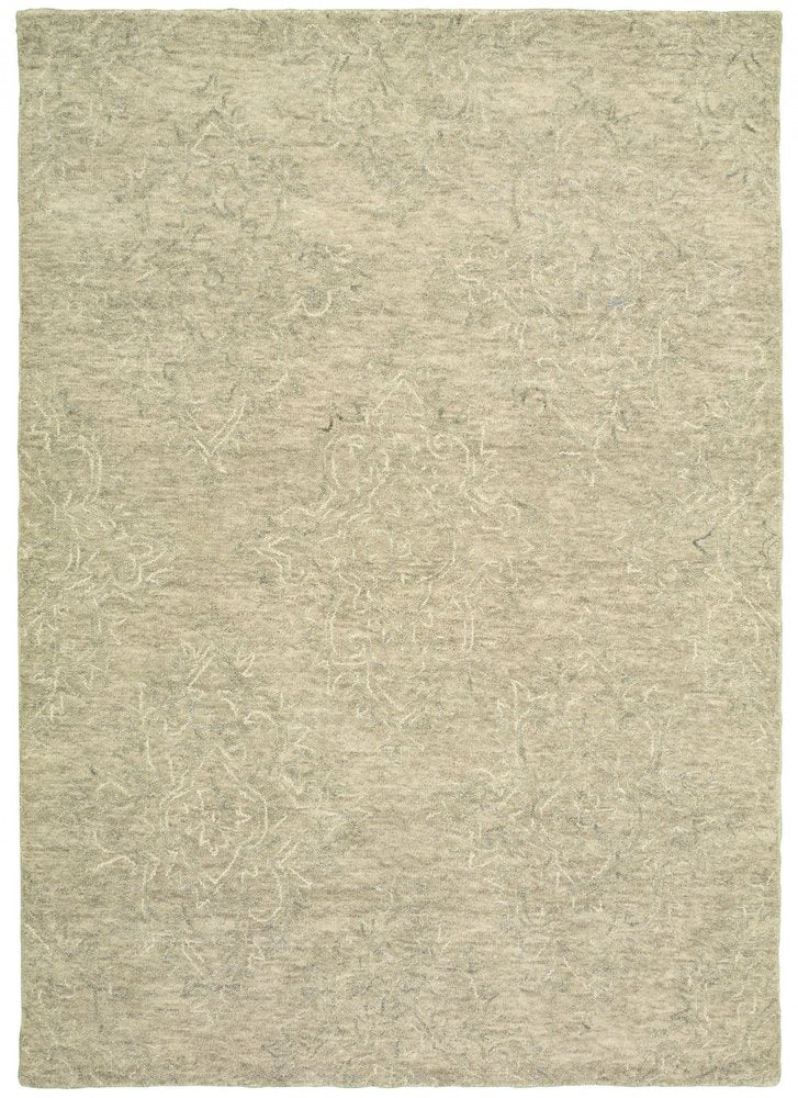 9' X 12' Light Green Floral Paradise Area Rug