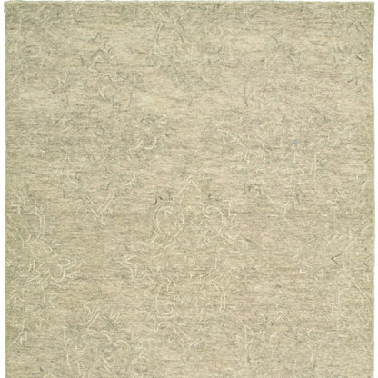 9' X 12' Light Green Floral Paradise Area Rug