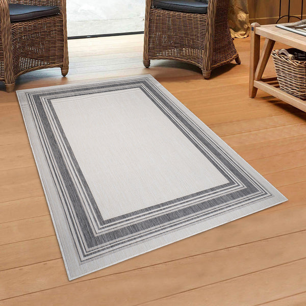 3' X 5' Gray Indoor Outdoor Area Rug