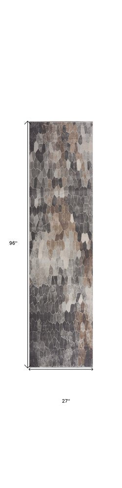 5' X 8' Beige Cobblestone Pattern Area Rug