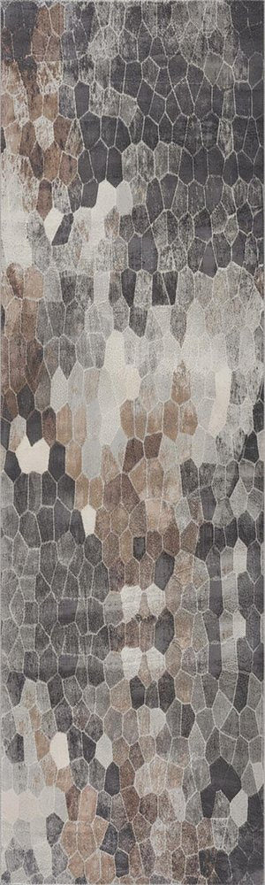 2' X 3' Beige Cobblestone Pattern Scatter Rug