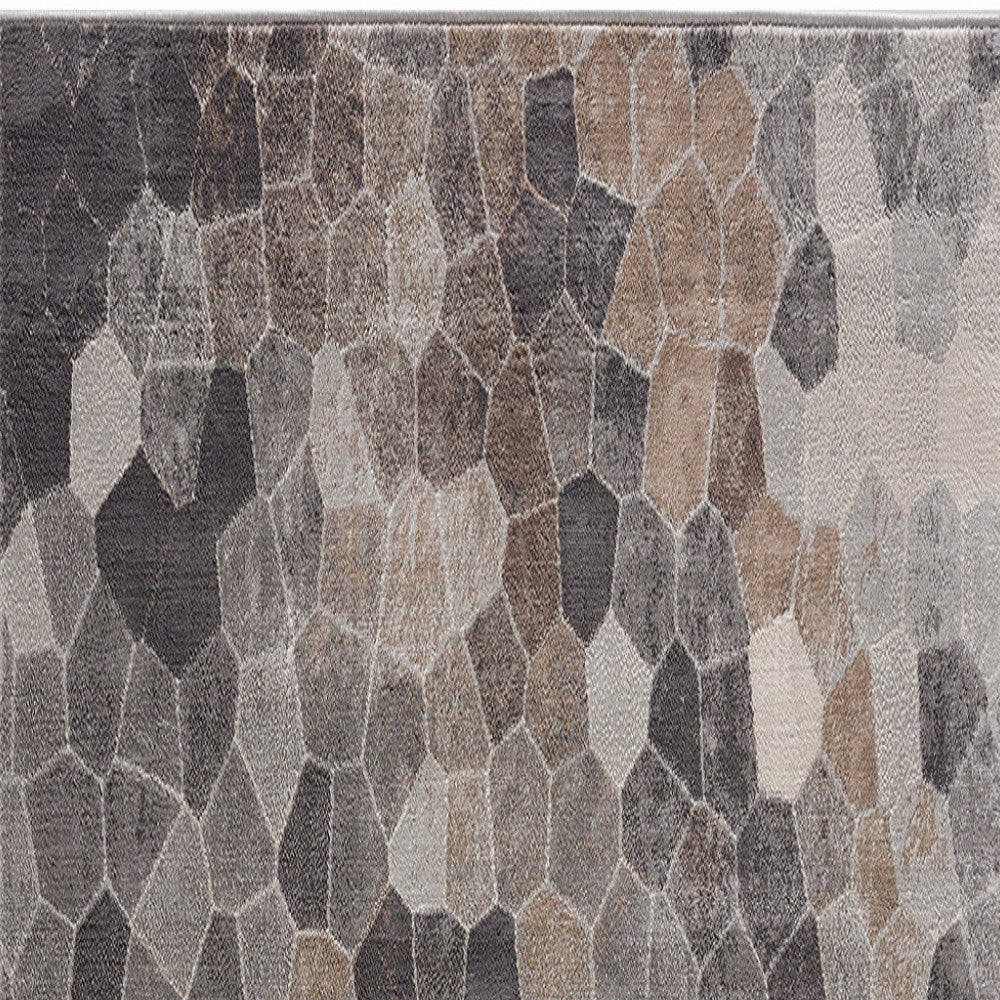 4' X 6' Beige Cobblestone Pattern Area Rug