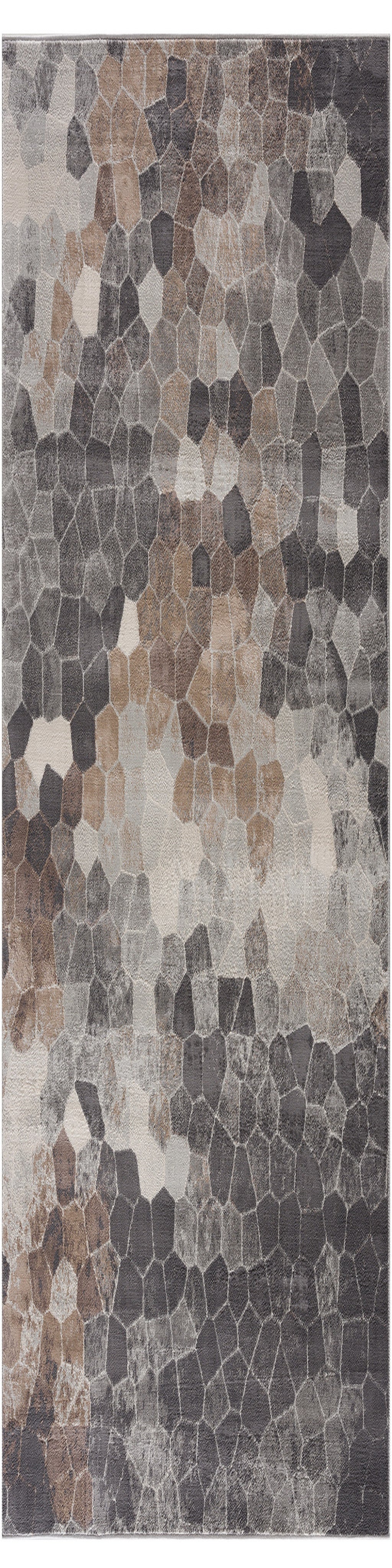 8' X 11' Beige Cobblestone Pattern Area Rug