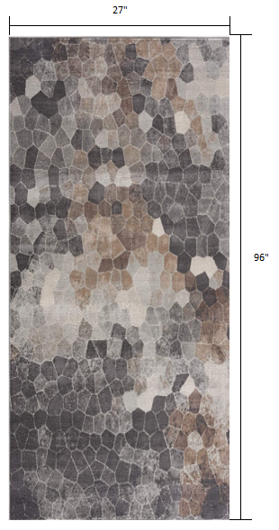 8' X 11' Beige Cobblestone Pattern Area Rug