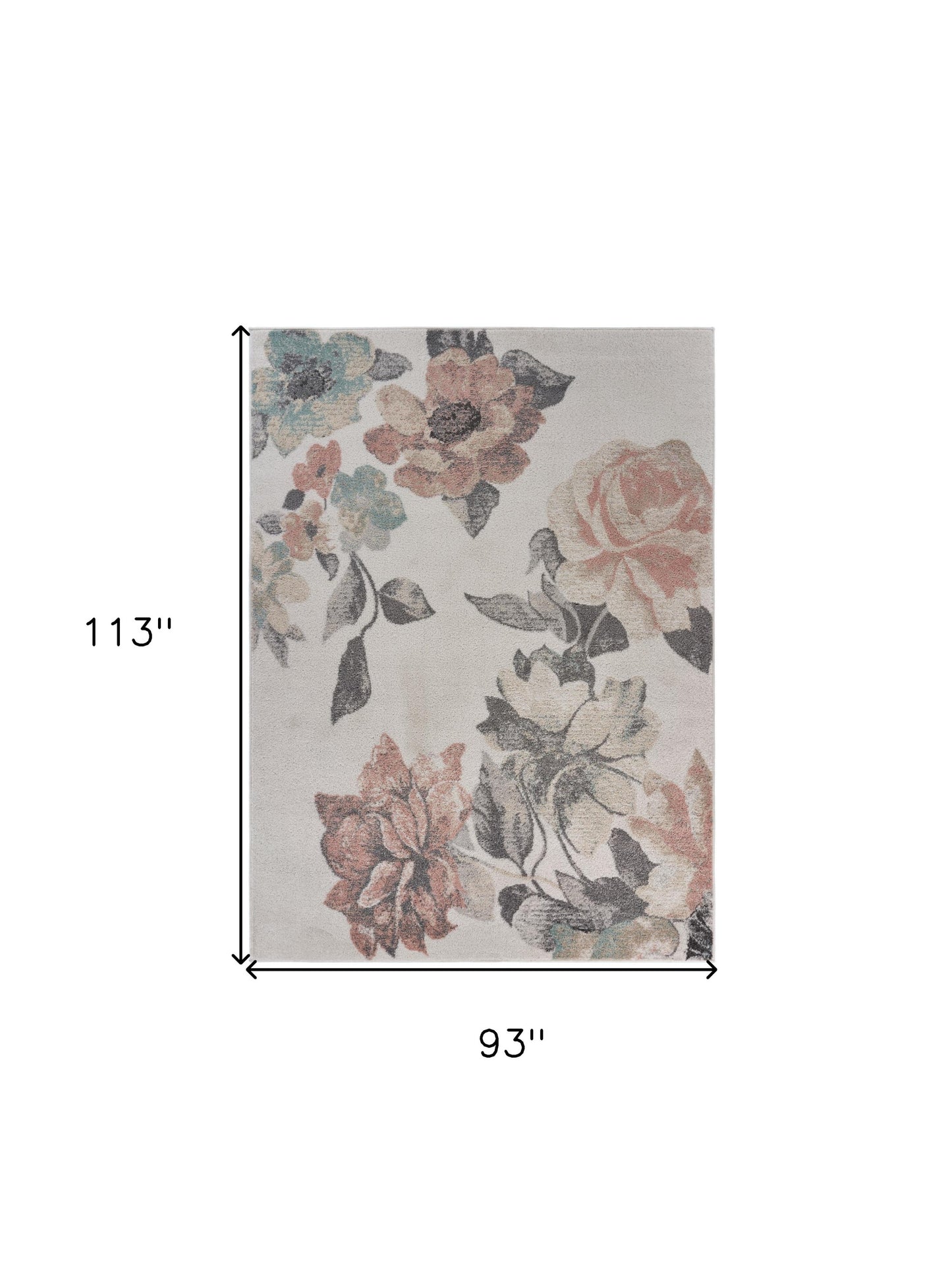 8' X 10' Pink and Ivory Area Rug