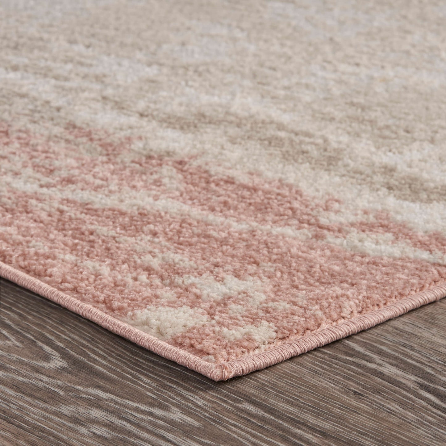 8’ x 10’ Blush and Beige Abstract Strokes Area Rug