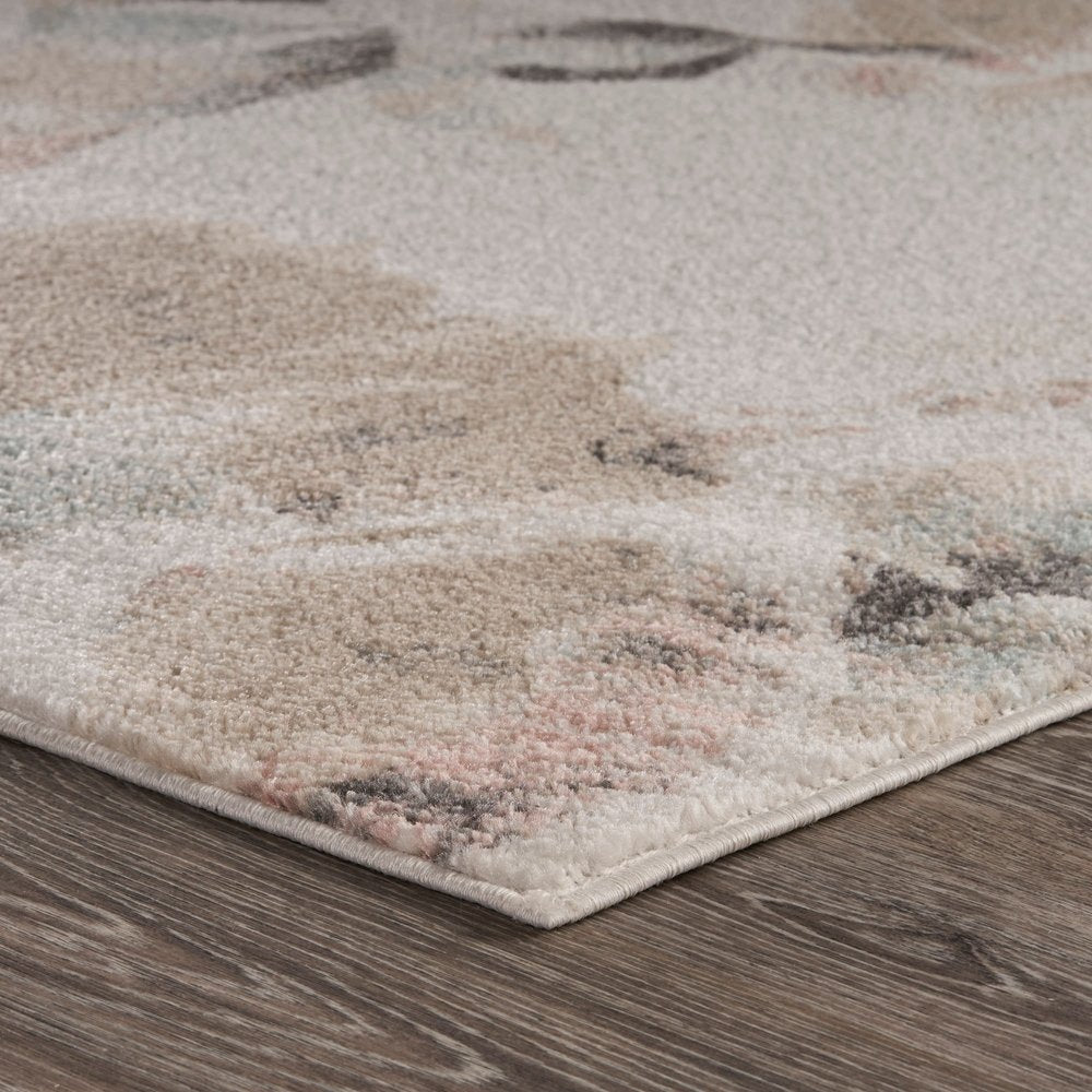 8' X 10' Ivory Soft Floral Artwork Area Rug