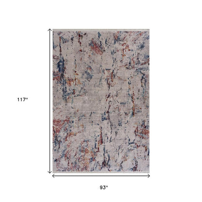 9' X 12' Orange and Ivory Medallion Area Rug