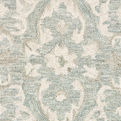 8' X 10' Green and Cream Medallion Area Rug