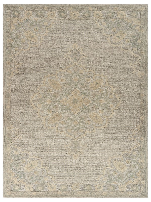 8' X 10' Beige Wool Handmade Area Rug