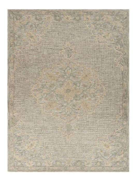 8' X 10' Beige Wool Handmade Area Rug