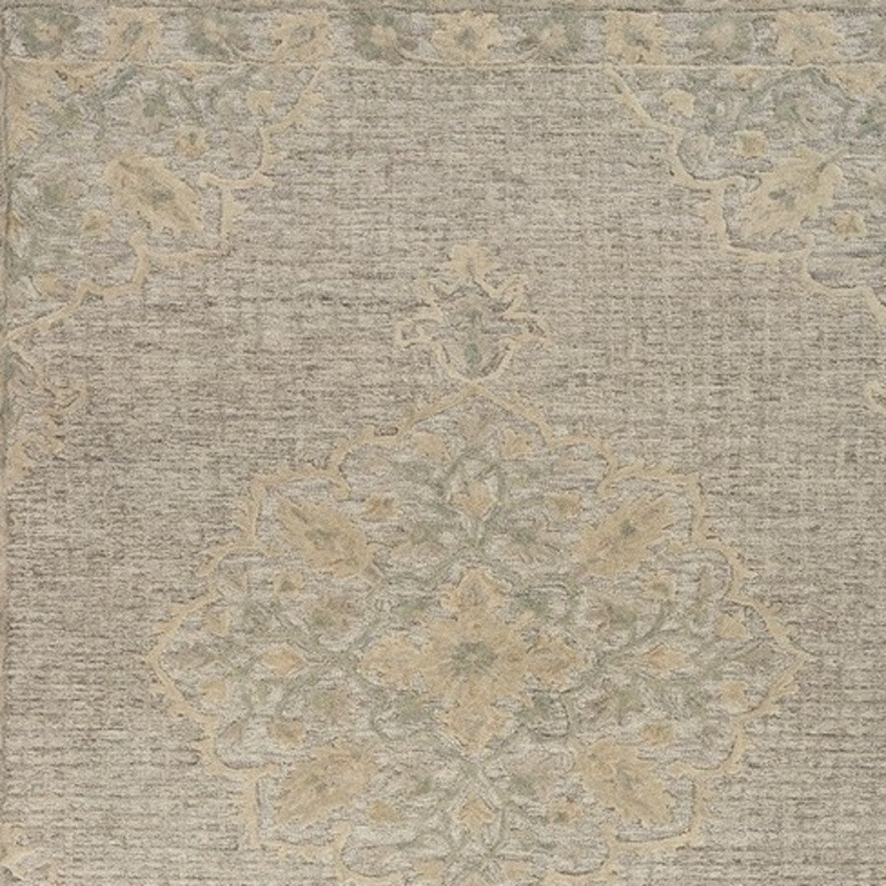 8' X 10' Beige Wool Handmade Area Rug