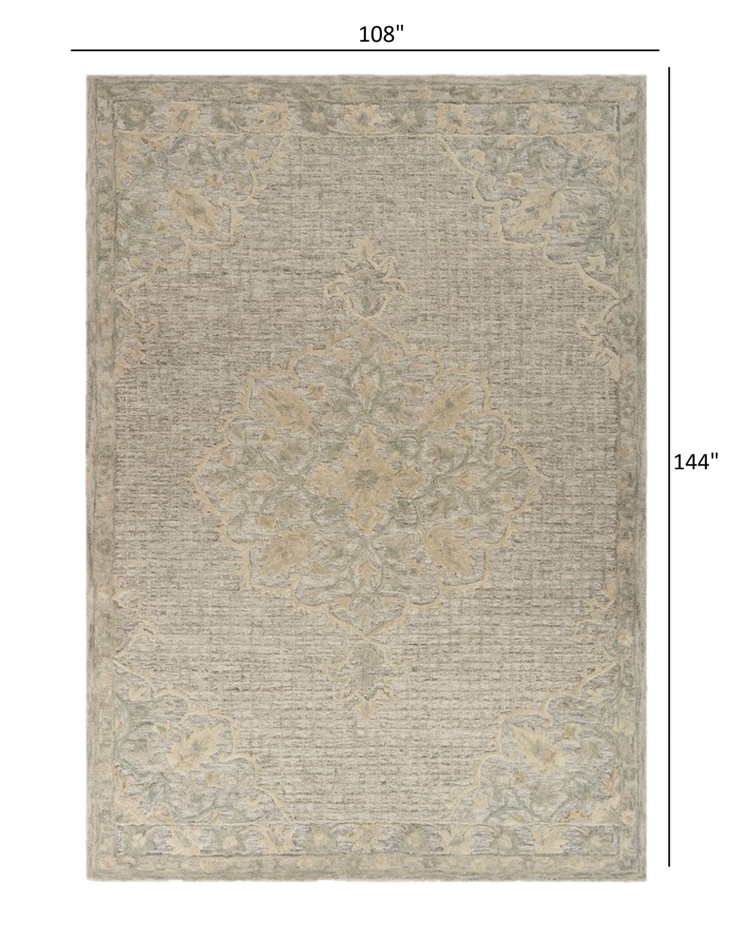 5' X 8' Beige Wool Handmade Area Rug