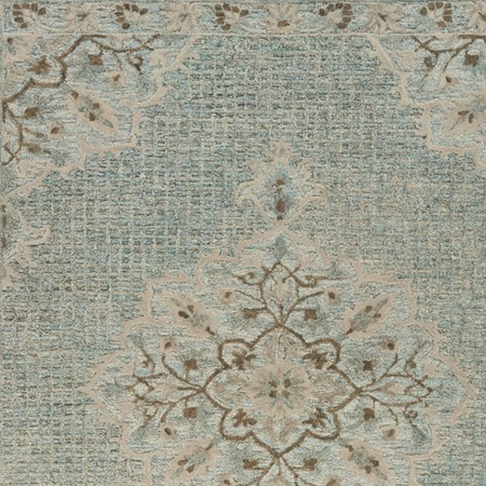 8' X 10' Blue Wool Hand Tufted Area Rug