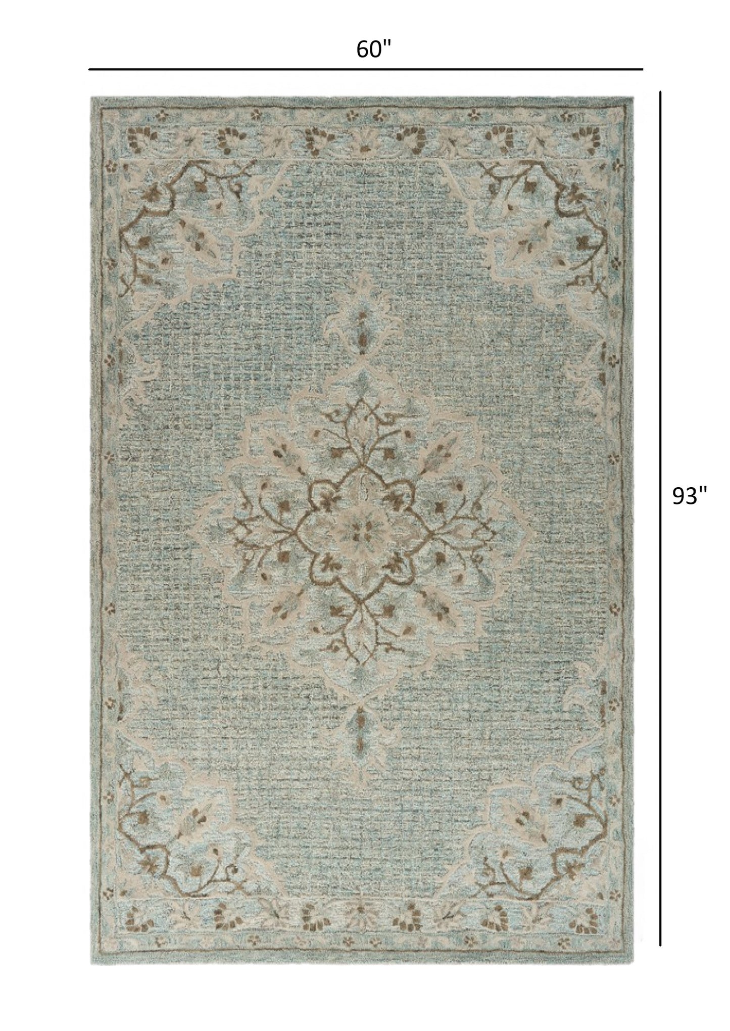 8' X 10' Blue Wool Hand Tufted Area Rug