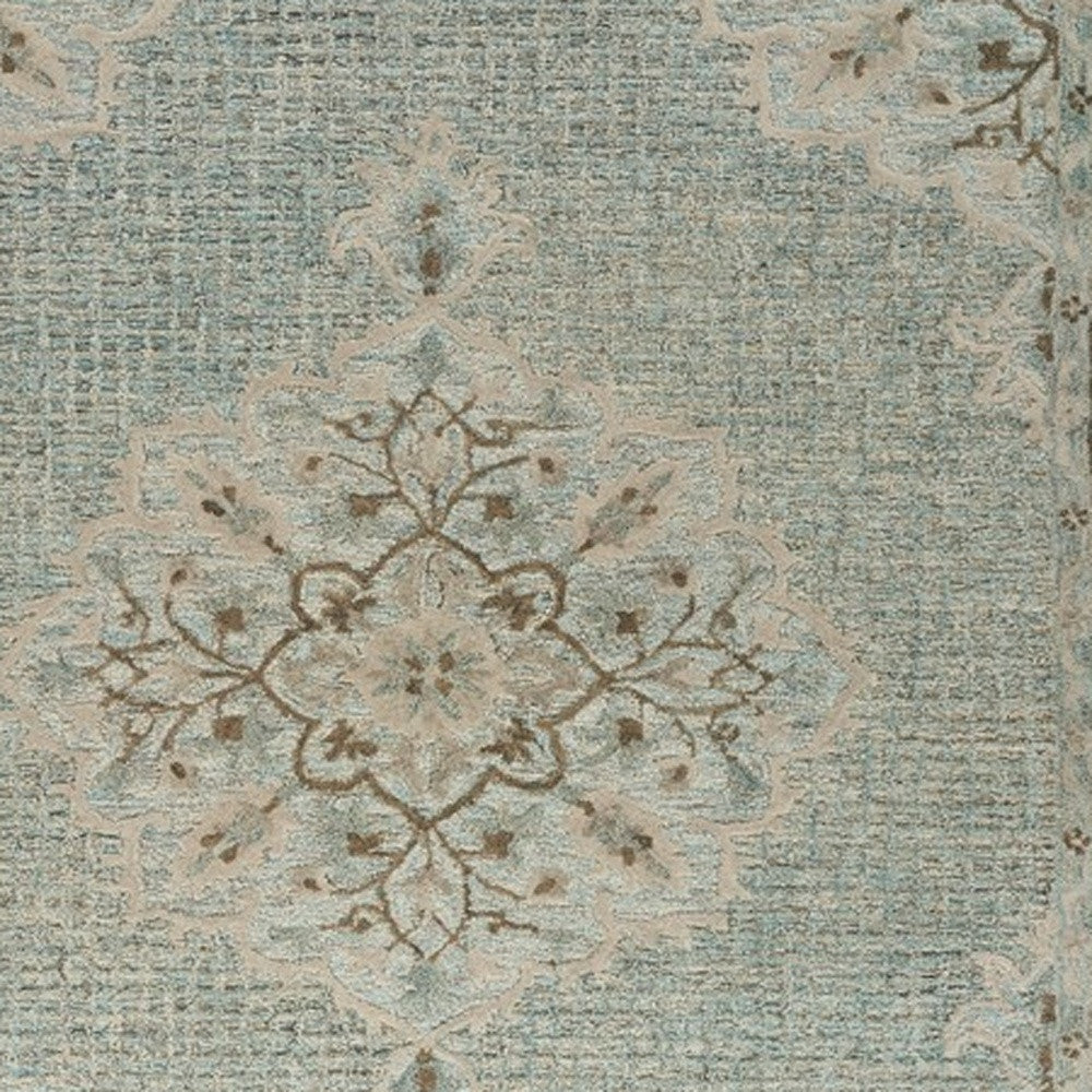 8' X 10' Blue Wool Hand Tufted Area Rug