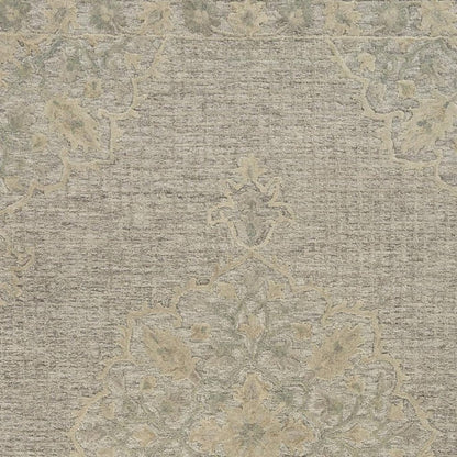 9' X 12' Blue Wool Floral Medallion Hand Tufted Area Rug