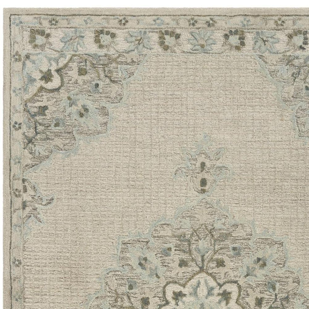 9' X 12' Ivory Wool Handmade Area Rug