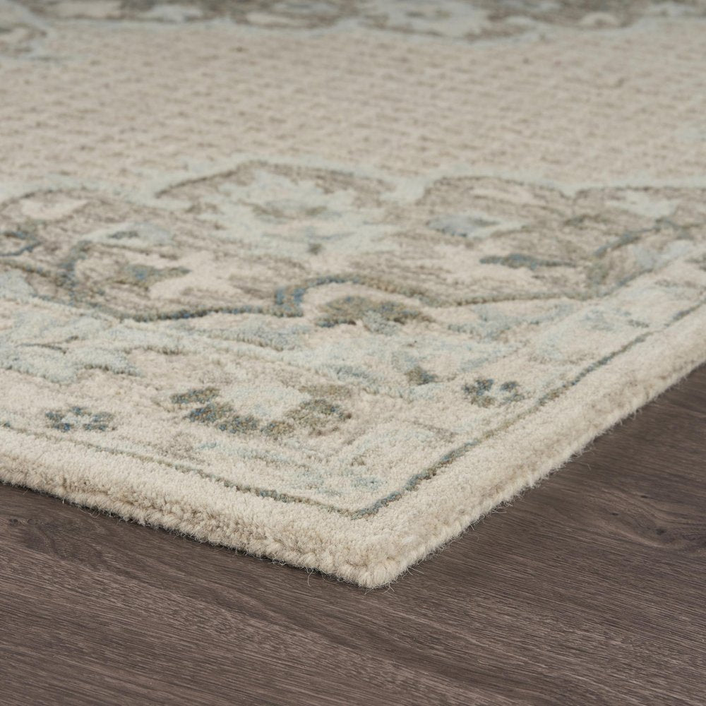 9' X 12' Ivory Wool Handmade Area Rug