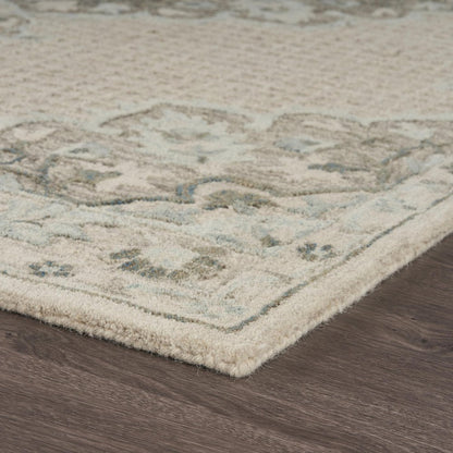 9' X 12' Ivory Wool Handmade Area Rug