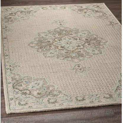 9' X 12' Ivory Wool Handmade Area Rug