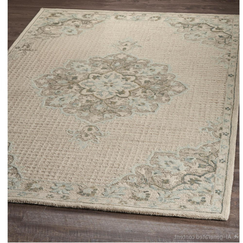 9' X 12' Ivory Wool Handmade Area Rug