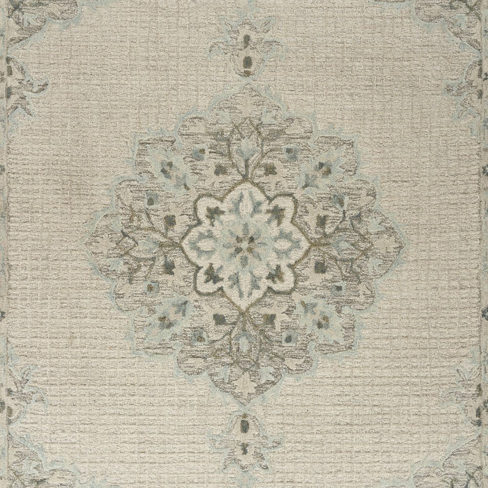 8' X 10' Ivory Wool Handmade Area Rug