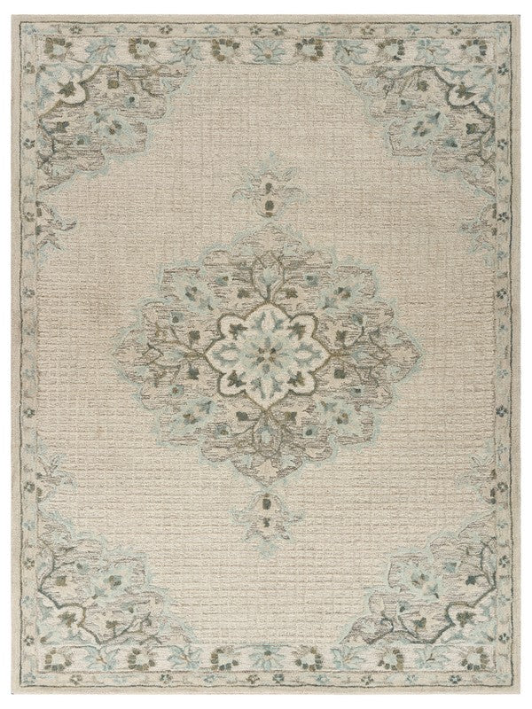 5' X 8' Ivory Wool Handmade Area Rug