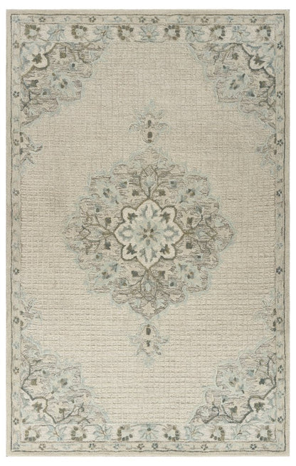 8' X 10' Ivory Wool Handmade Area Rug