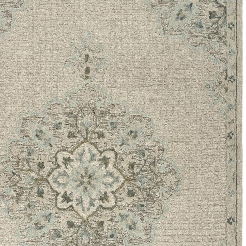 9' X 12' Ivory Wool Handmade Area Rug