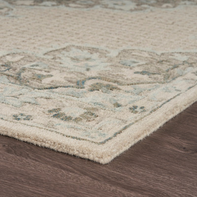 5' X 8' Ivory Wool Handmade Area Rug