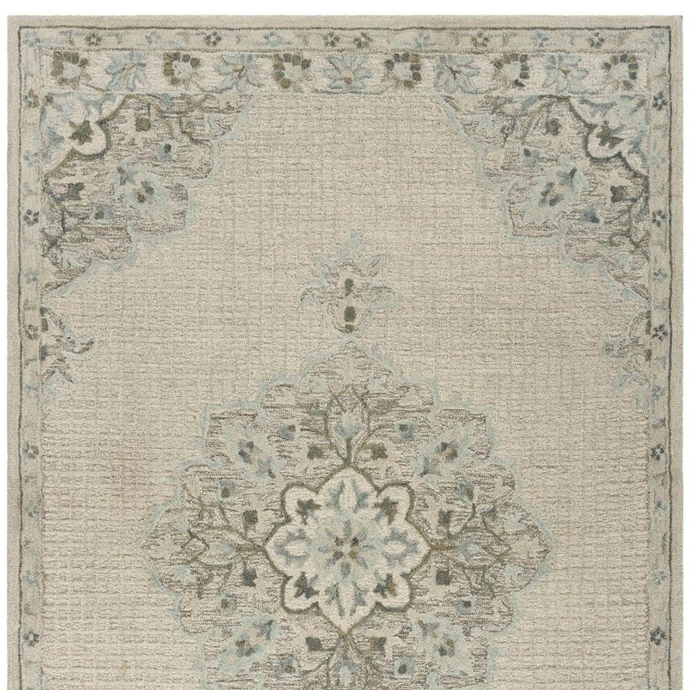 9' X 12' Ivory Wool Handmade Area Rug