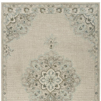 8' X 10' Ivory Wool Handmade Area Rug