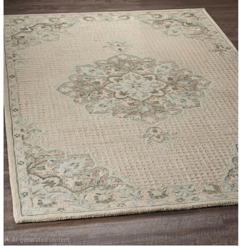 8' X 10' Ivory Wool Handmade Area Rug