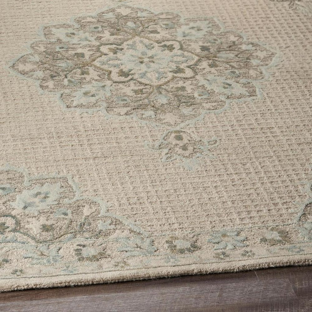 9' X 12' Ivory Wool Handmade Area Rug