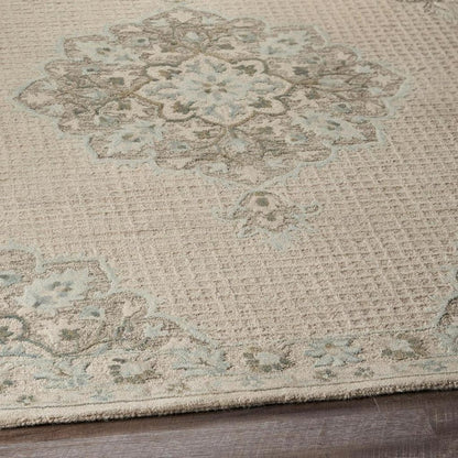 9' X 12' Ivory Wool Handmade Area Rug