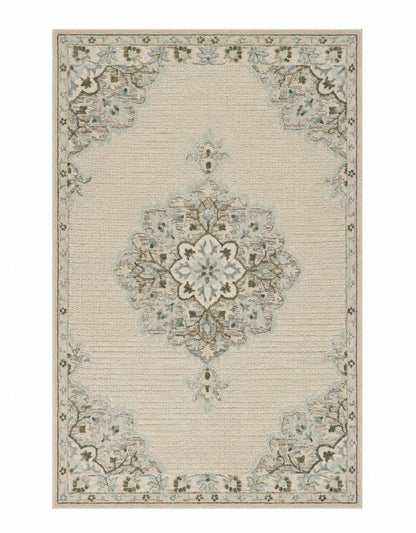 9' X 12' Ivory Wool Handmade Area Rug