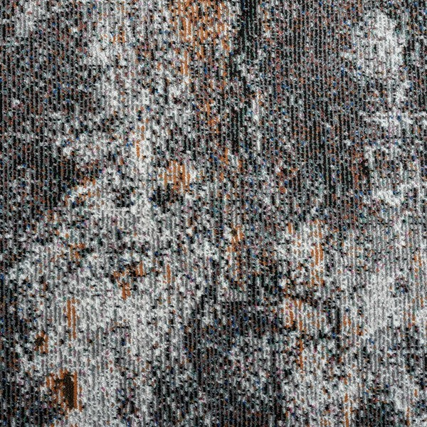 5' X 8' Gray And Orange Storm Area Rug