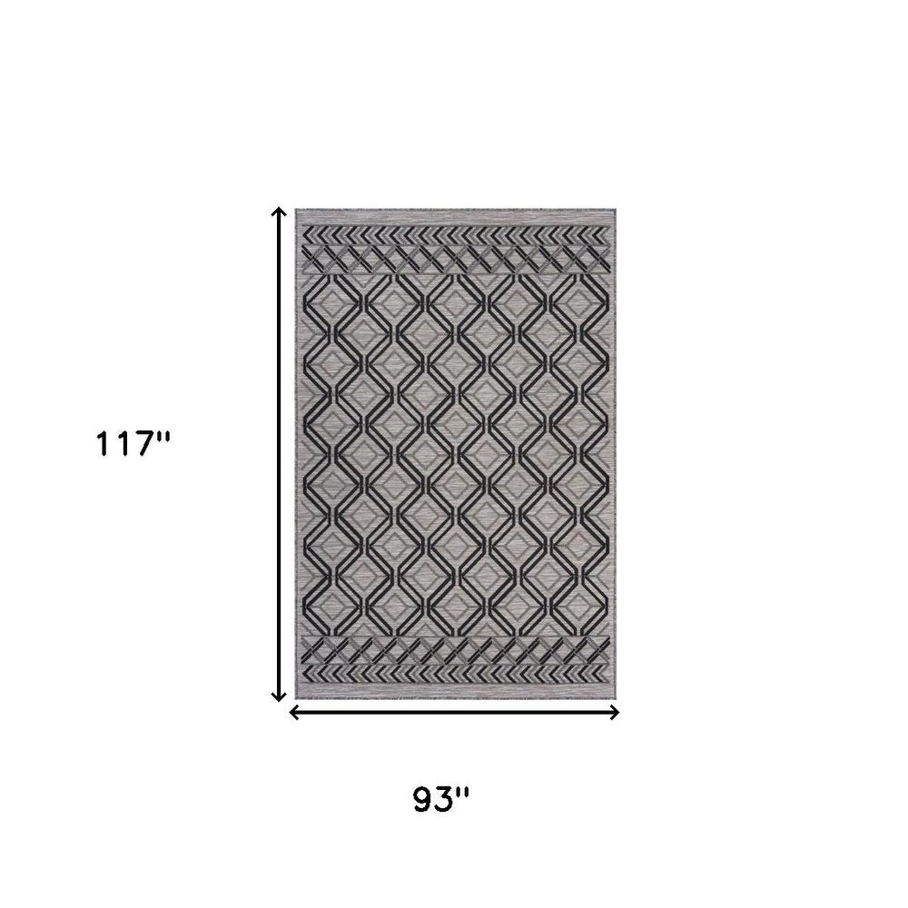 5' X 7' Black And Tan Indoor Outdoor Area Rug