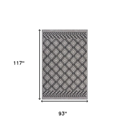 5' X 7' Black And Tan Indoor Outdoor Area Rug