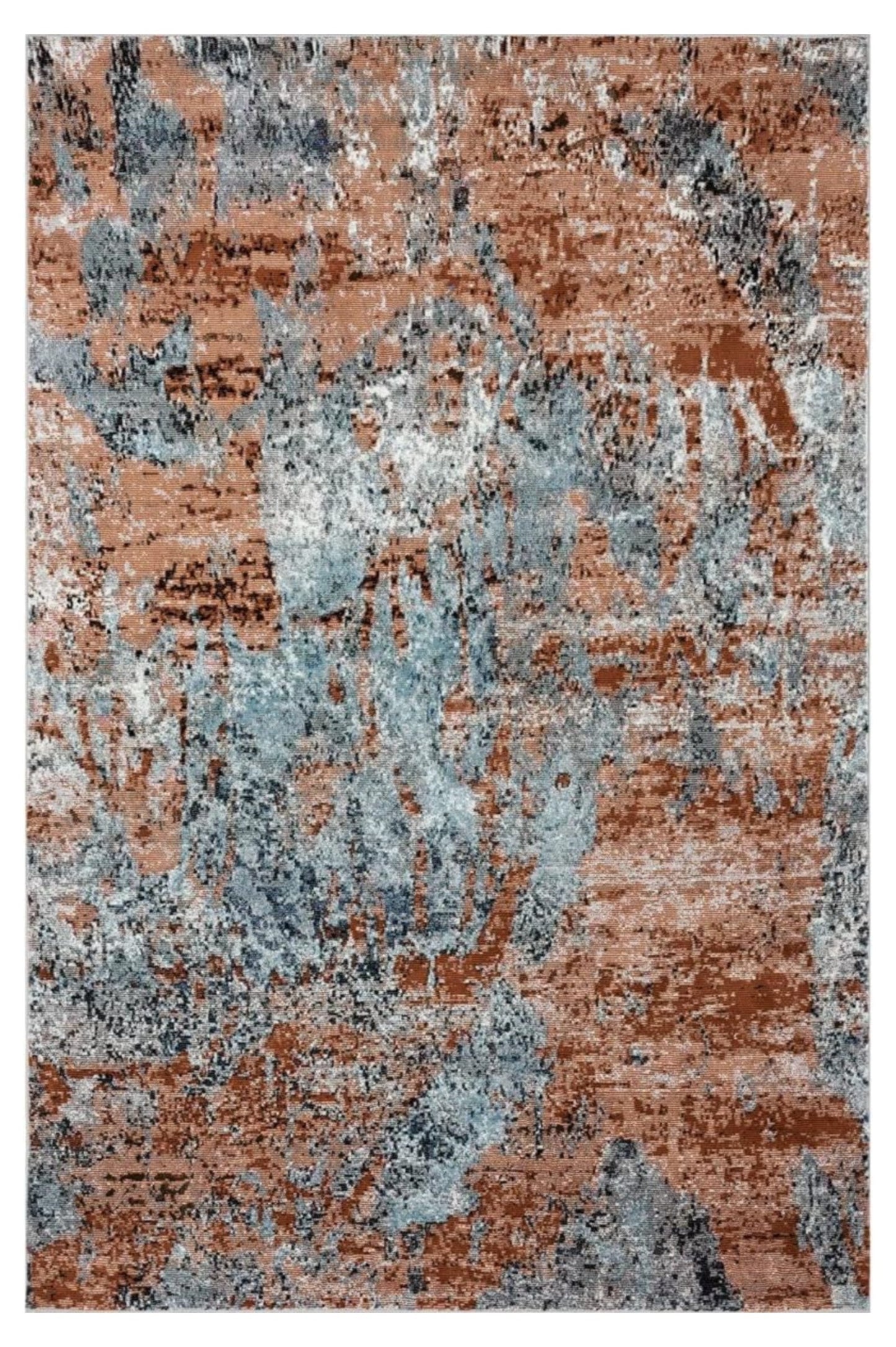 5' X 8' Rustic Brown Abstract Area Rug