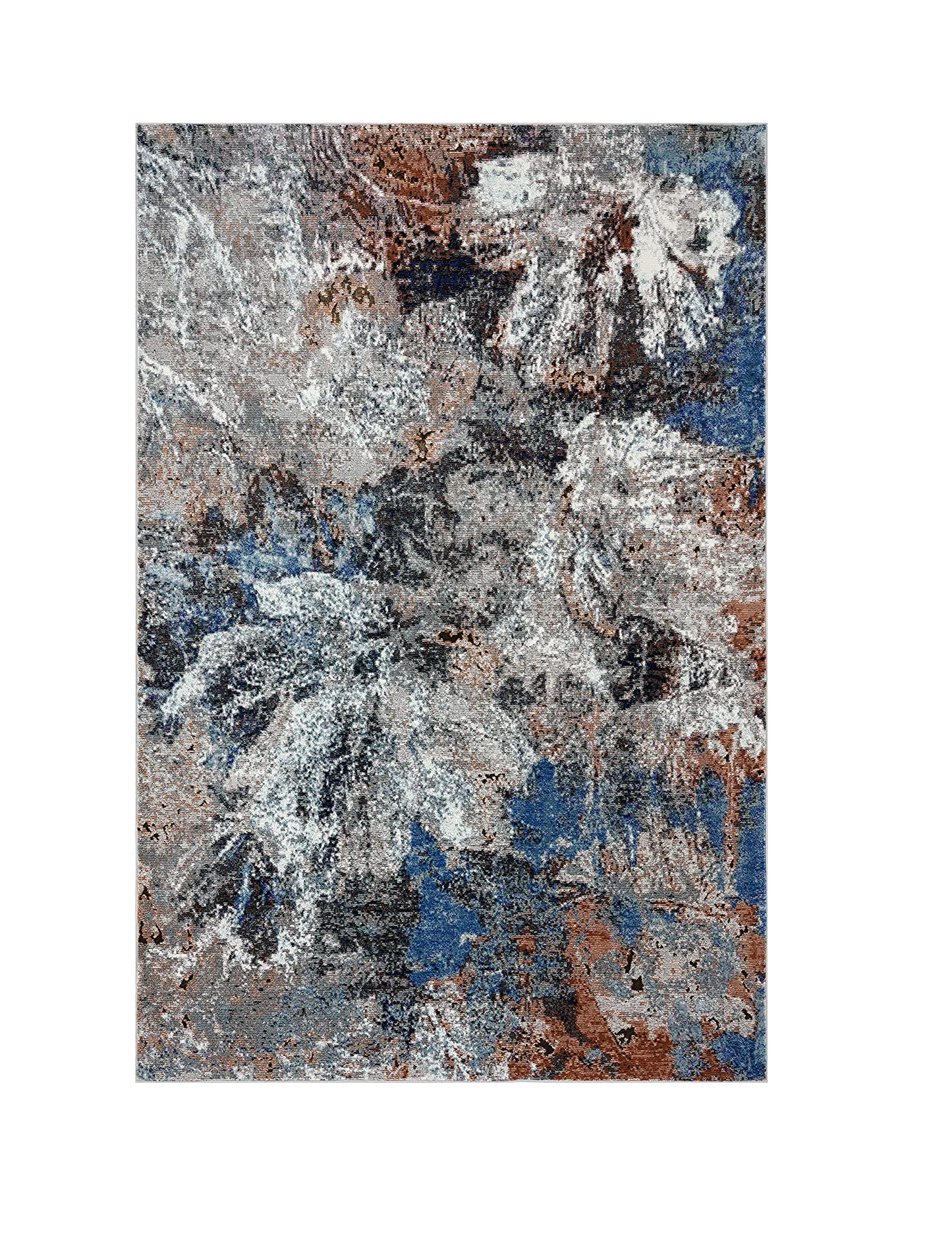 5' X 8' Gray Abstract Foliage Area Rug